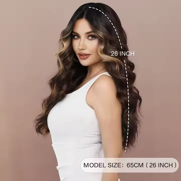 Lace Front Long Curly Light Brown Bob Wig Women Body Wave