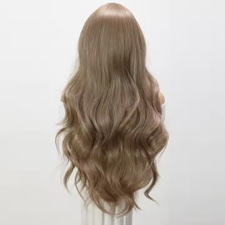 Ash Brown Long Wig with Elegant Big Waves
