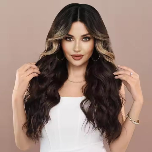 Lace Front Long Curly Light Brown Bob Wig Women Body Wave