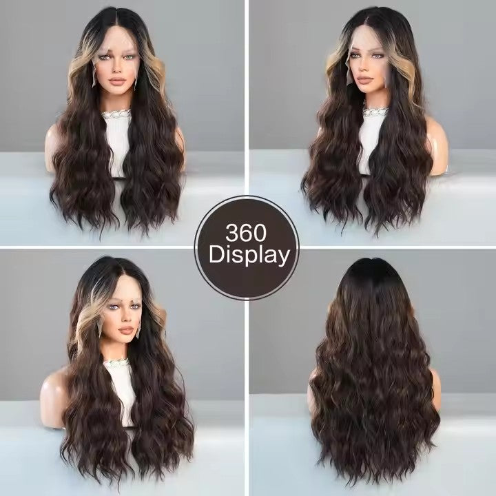 Lace Front Long Curly Light Brown Bob Wig Women Body Wave